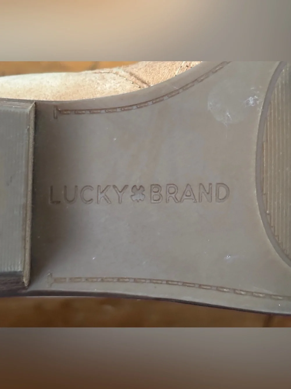 Lucky Brand Mahzan Dune ankl bootie w blk heel SZ 6 coastal Cowgirl